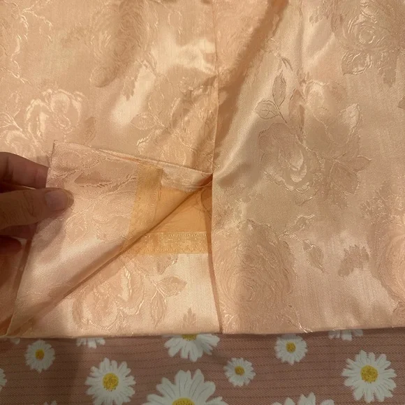 True Vintage Peach Floral Satin Dress - Picture 9 of 17